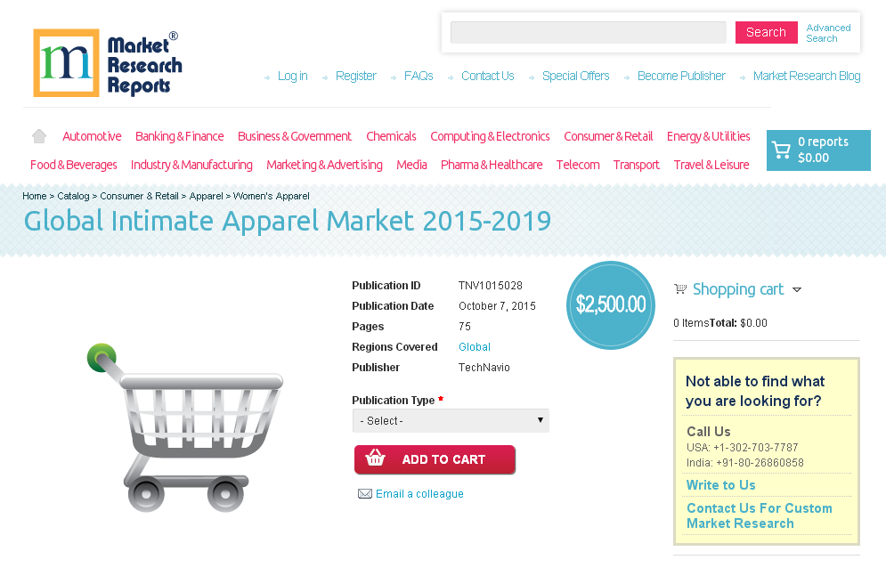 Global Intimate Apparel Market 2015-2019