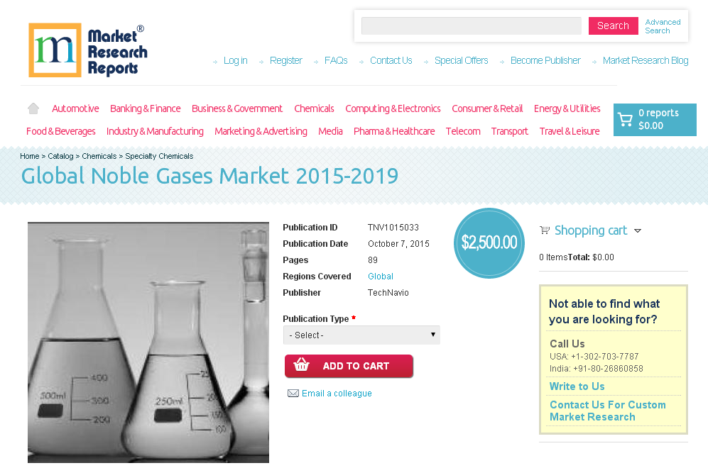 Global Noble Gases Market 2015-2019'