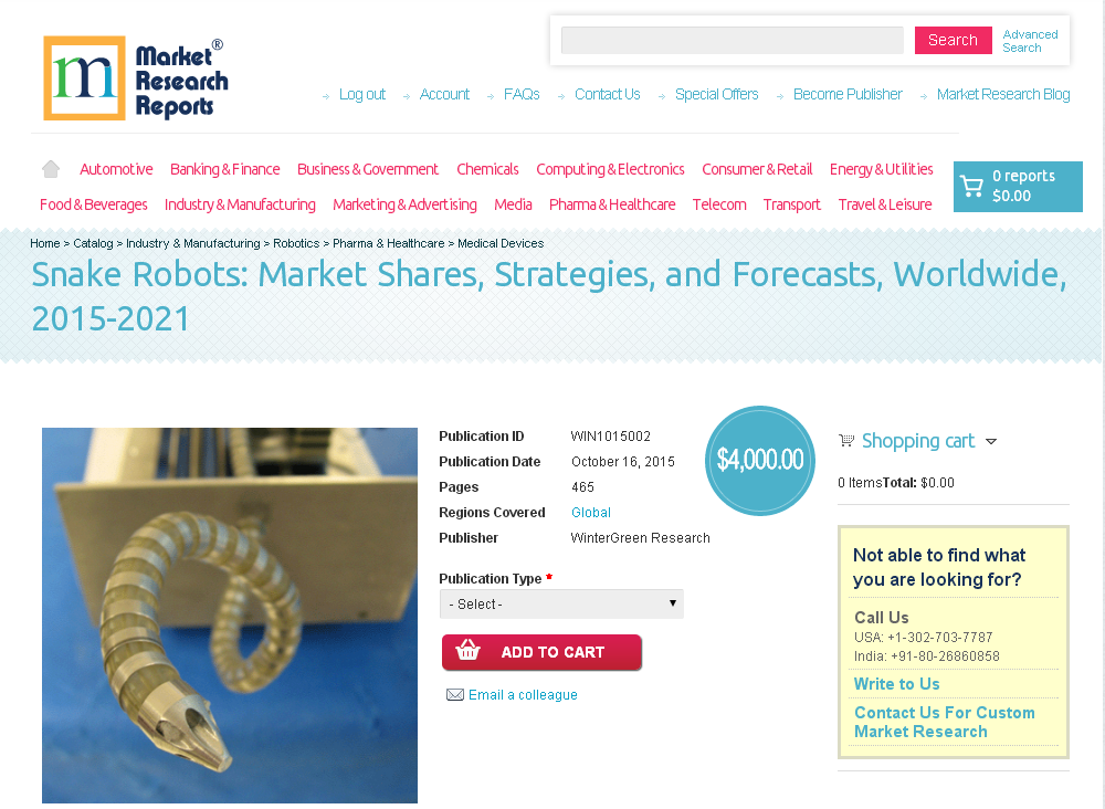 Snake Robots: Market Shares, Strategies, and Forecasts