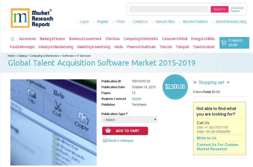 Global Talent Acquisition Software Market 2015-2019'