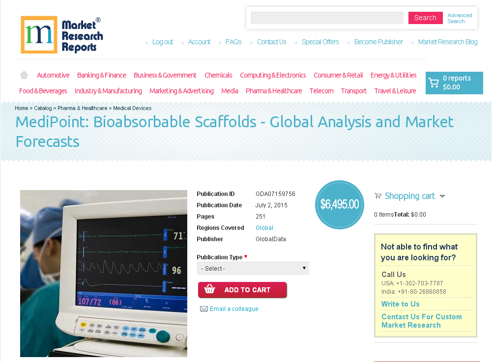 Bioabsorbable Scaffolds- Global Analysis and Market Forecast'