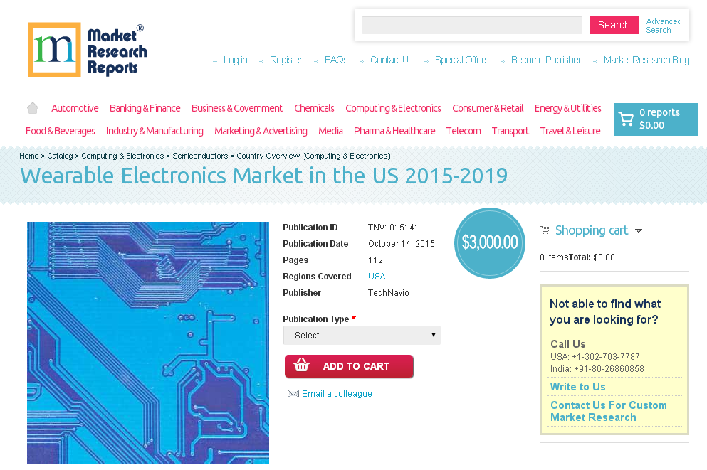 Wearable Electronics Market in the US 2015-2019'