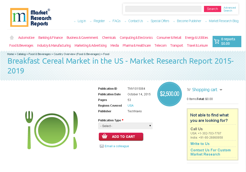 Breakfast Cereal Market in the US - Market Research Report'