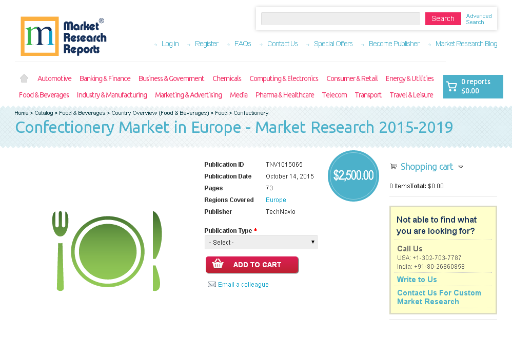 Confectionery Market in Europe - Market Research 2015-2019'