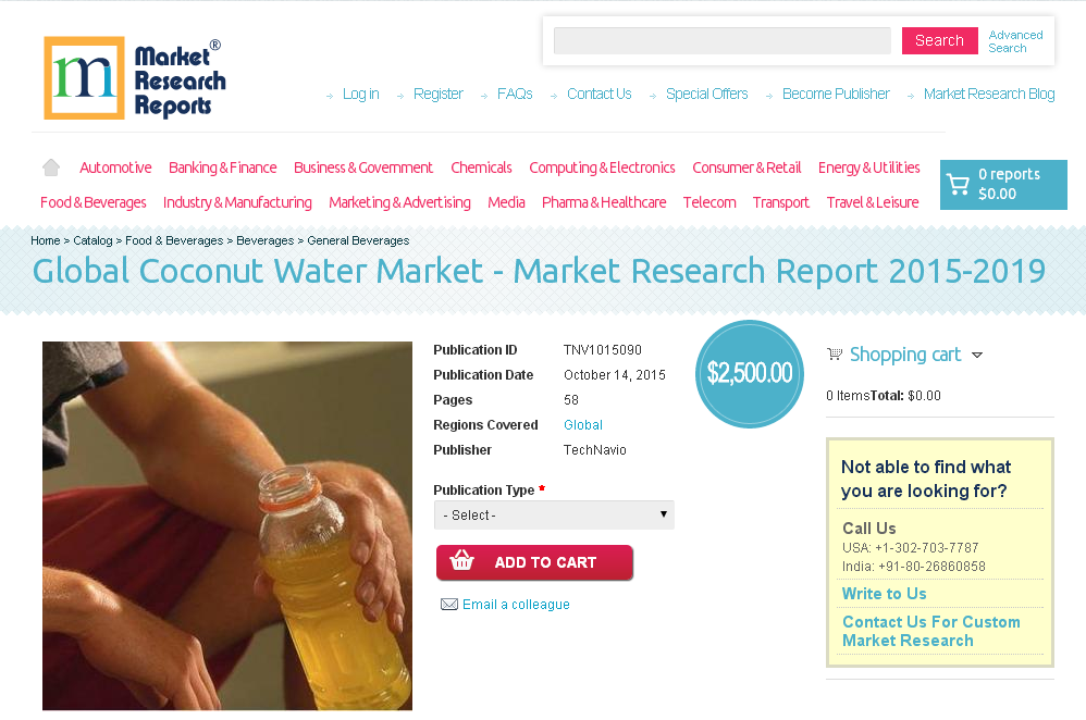 Global Coconut Water Market - Market Research Report 2015'
