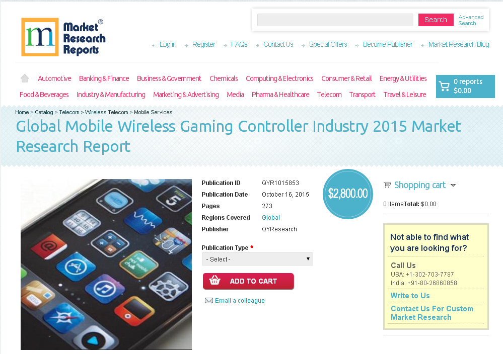 Global Mobile Wireless Gaming Controller Industry 2015'