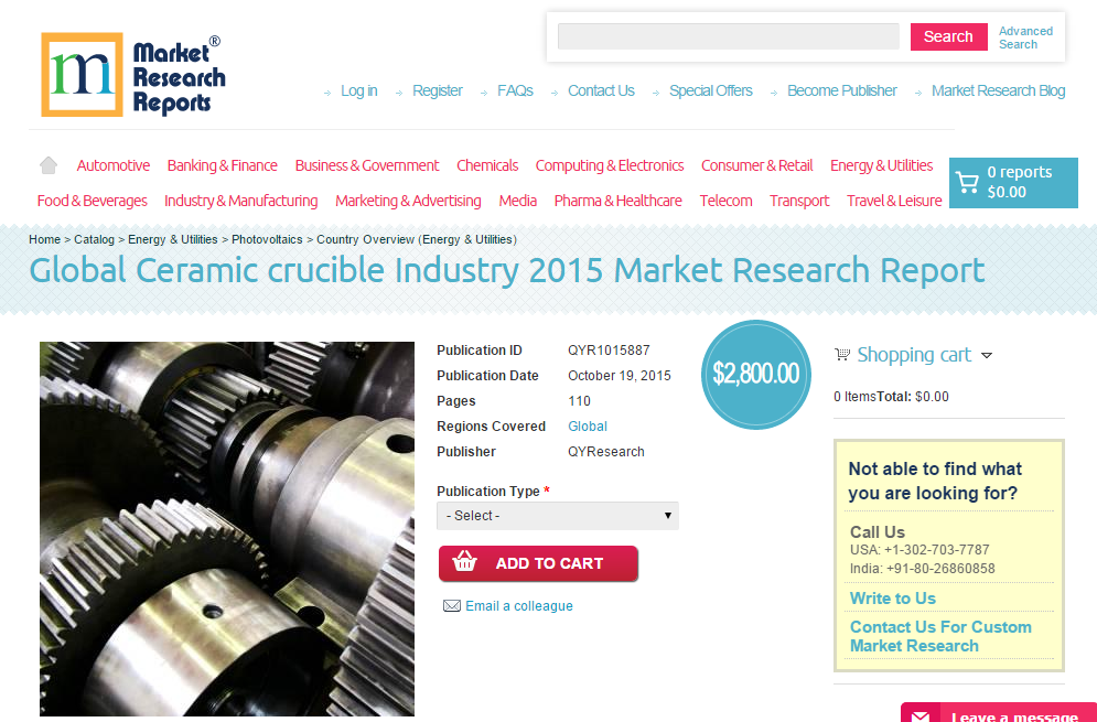 Global Ceramic crucible Industry 2015'