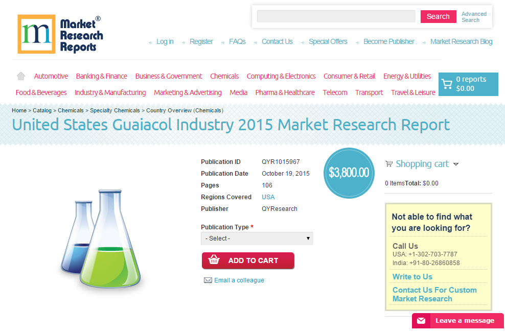 United States Guaiacol Industry 2015'