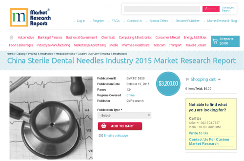 China Sterile Dental Needles Industry 2015'