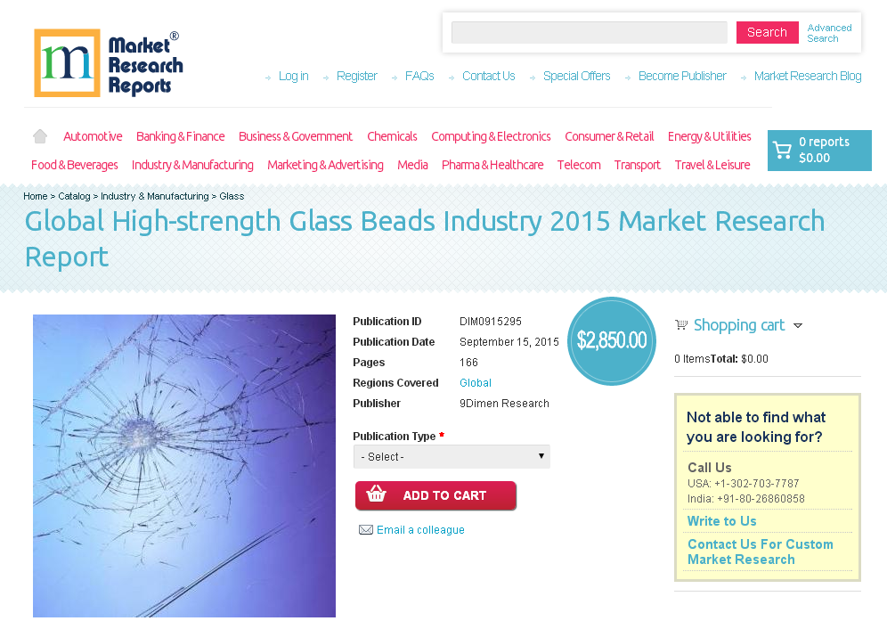 Global High-strength Glass Beads Industry 2015'