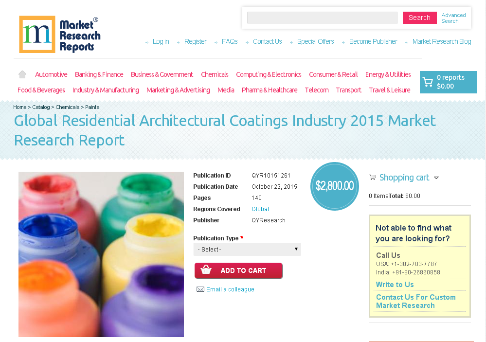 Global Residential Architectural Coatings Industry 2015