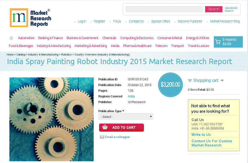 India Spray Painting Robot Industry 2015