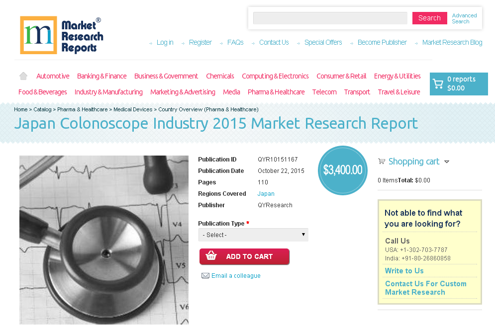 Japan Colonoscope Industry 2015'