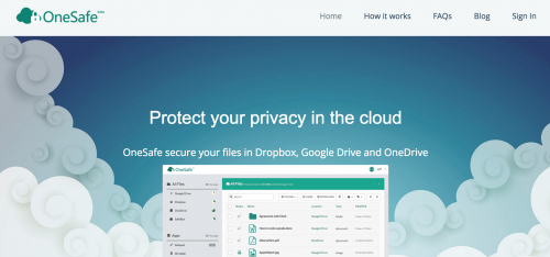 OneSafe protects your privacy in the cloud.'