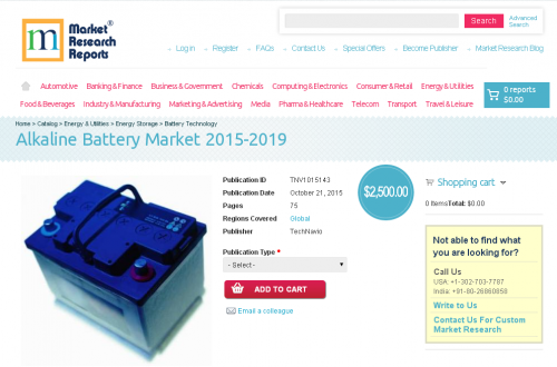 Alkaline Battery Market 2015-2019'