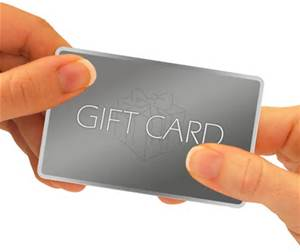 Gift cards hand to hands'