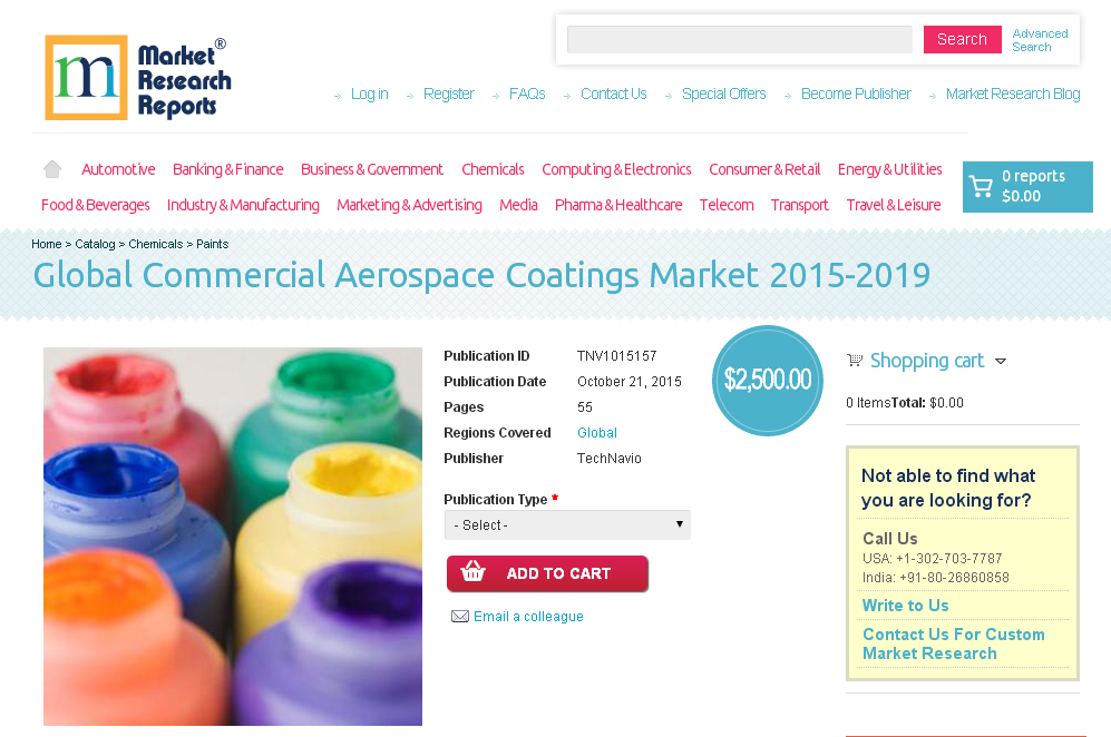 Global Commercial Aerospace Coatings Market 2015-2019