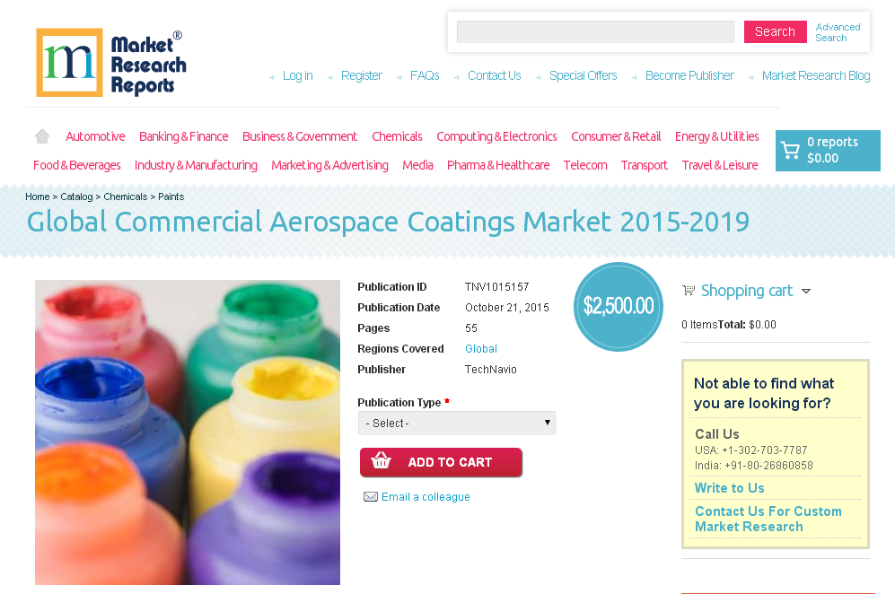 Global Commercial Aerospace Coatings Market 2015-2019'