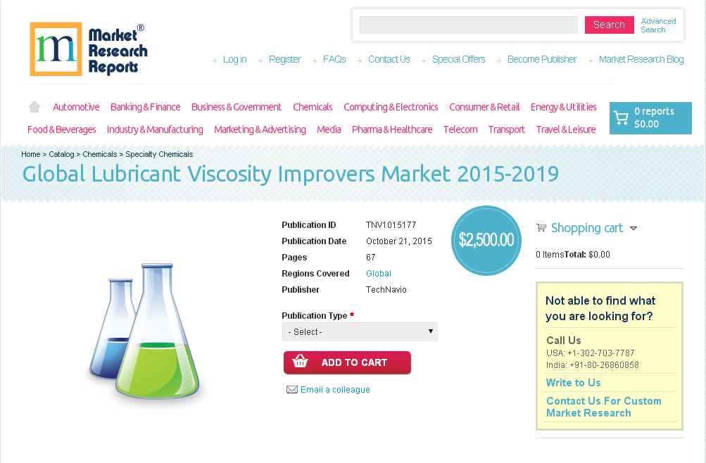 Global Lubricant Viscosity Improvers Market 2015-2019