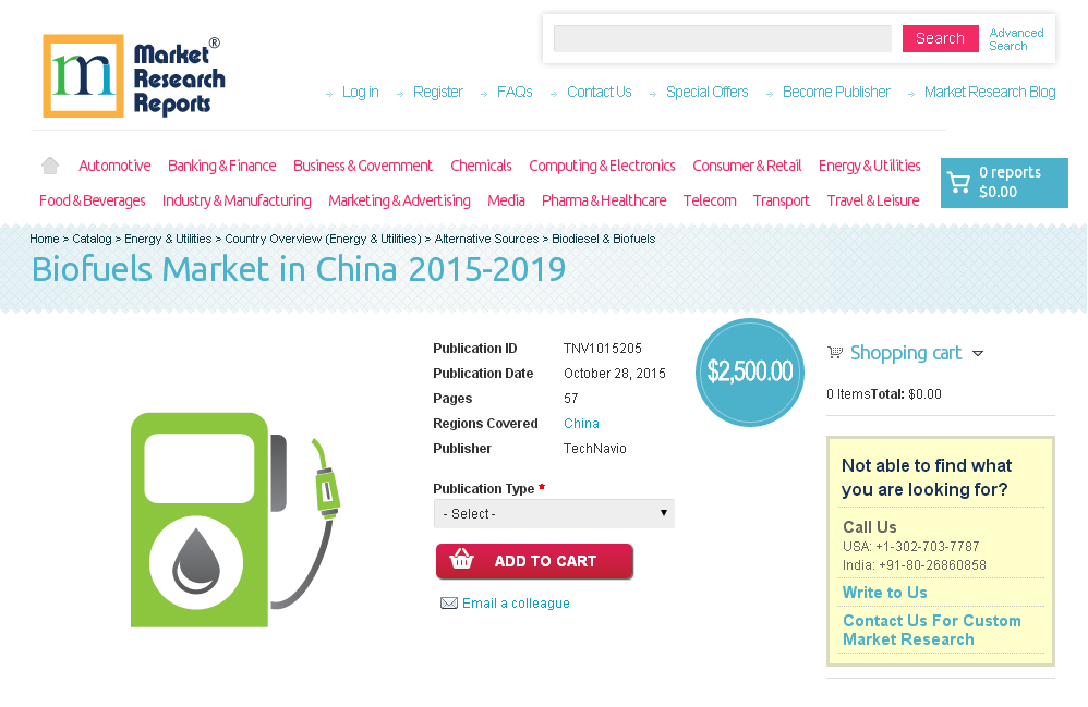 Biofuels Market in China 2015-2019