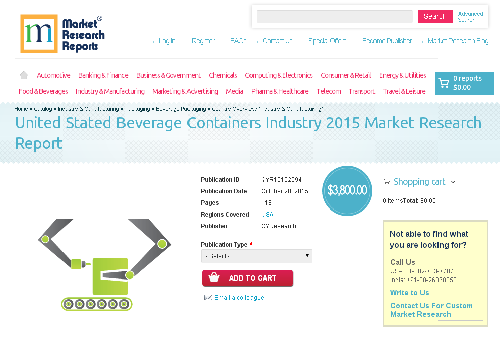 United Stated Beverage Containers Industry 2015'