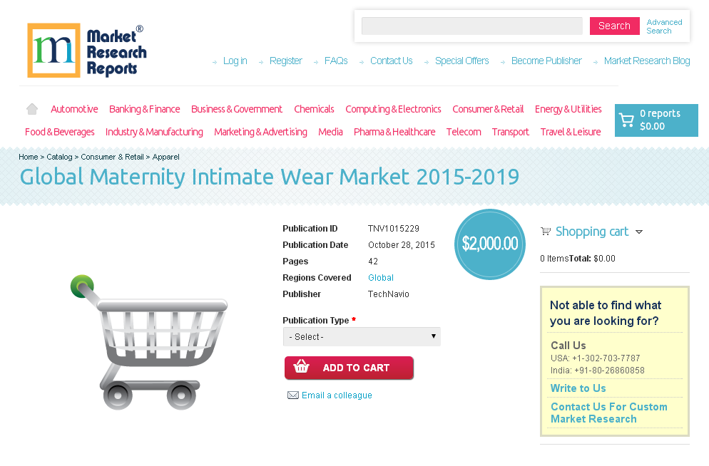 Global Maternity Intimate Wear Market 2015-2019'