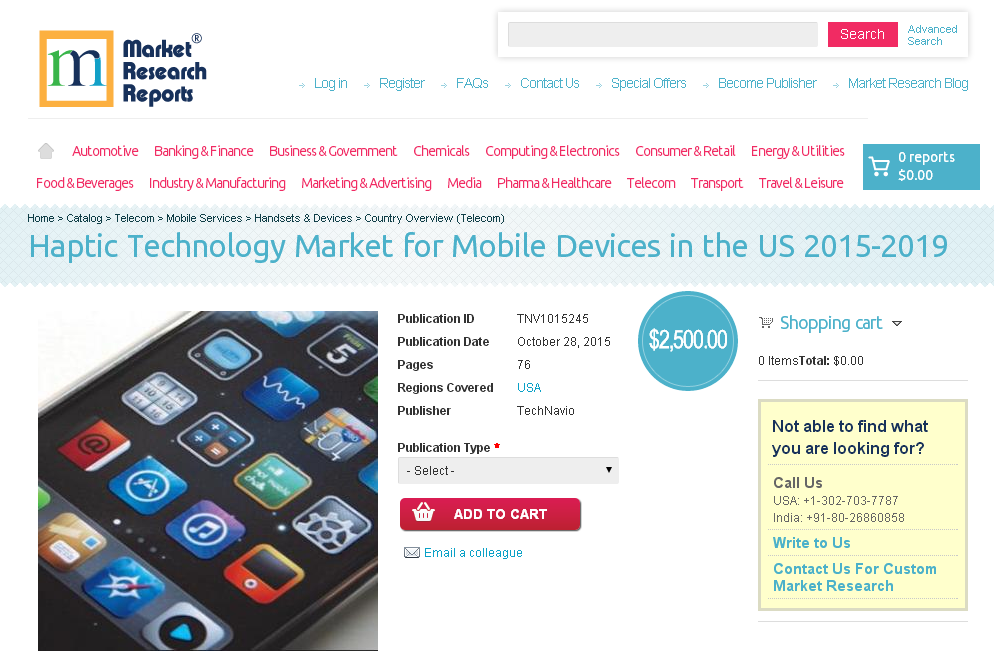 Haptic Technology Market for Mobile Devices in the US 2015'