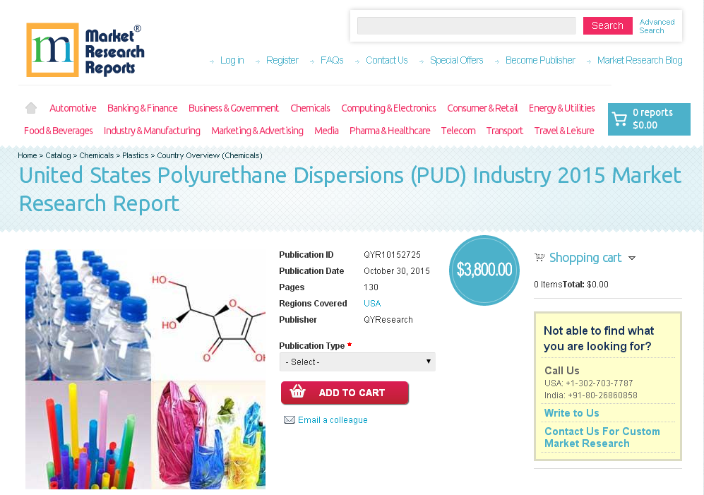 United States Polyurethane Dispersions (PUD) Industry 2015'