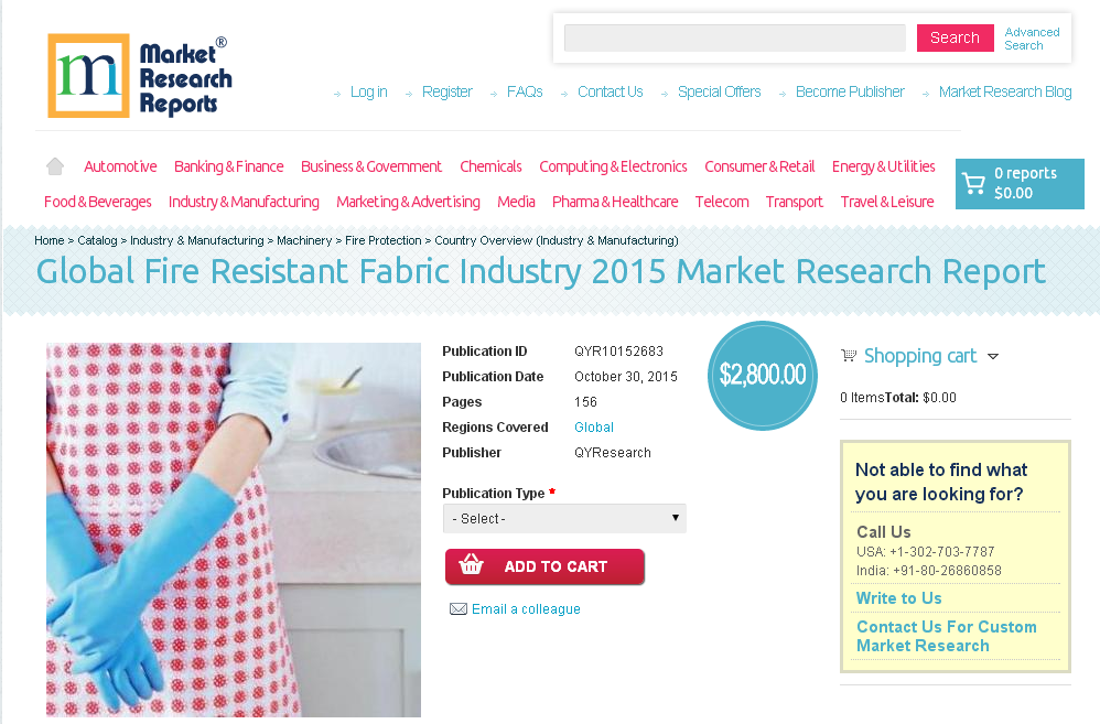 Global Fire Resistant Fabric Industry 2015'