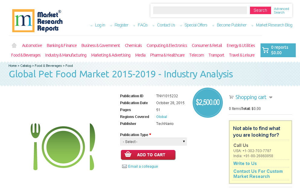 Global Pet Food Market 2015-2019 - Industry Analysis