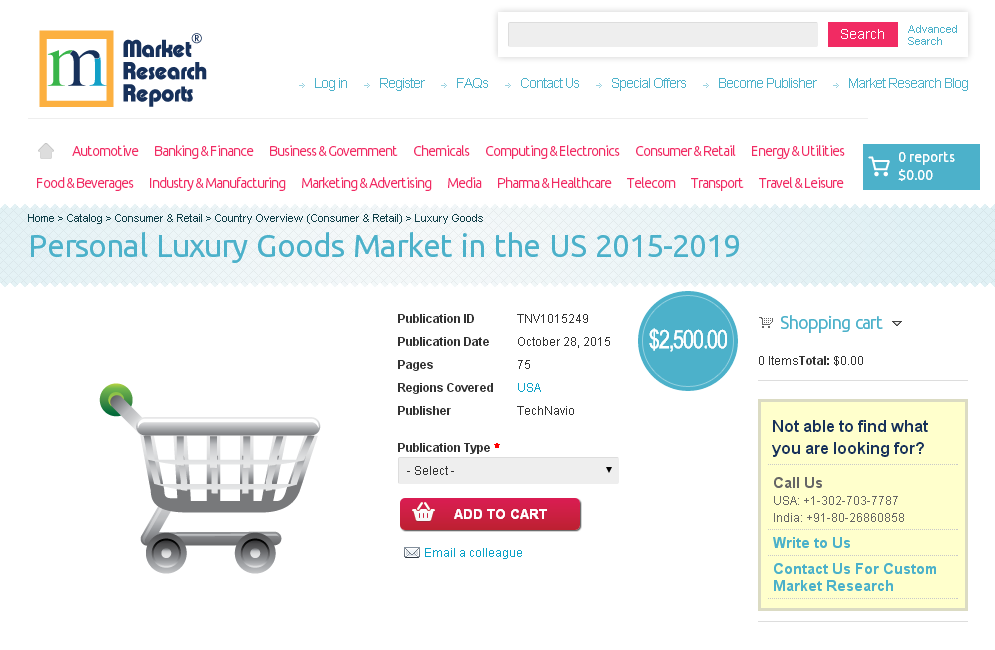 Personal Luxury Goods Market in the US 2015-2019