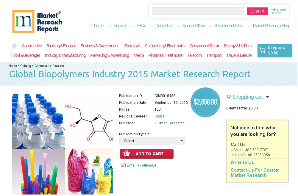 Global Biopolymers Industry 2015'