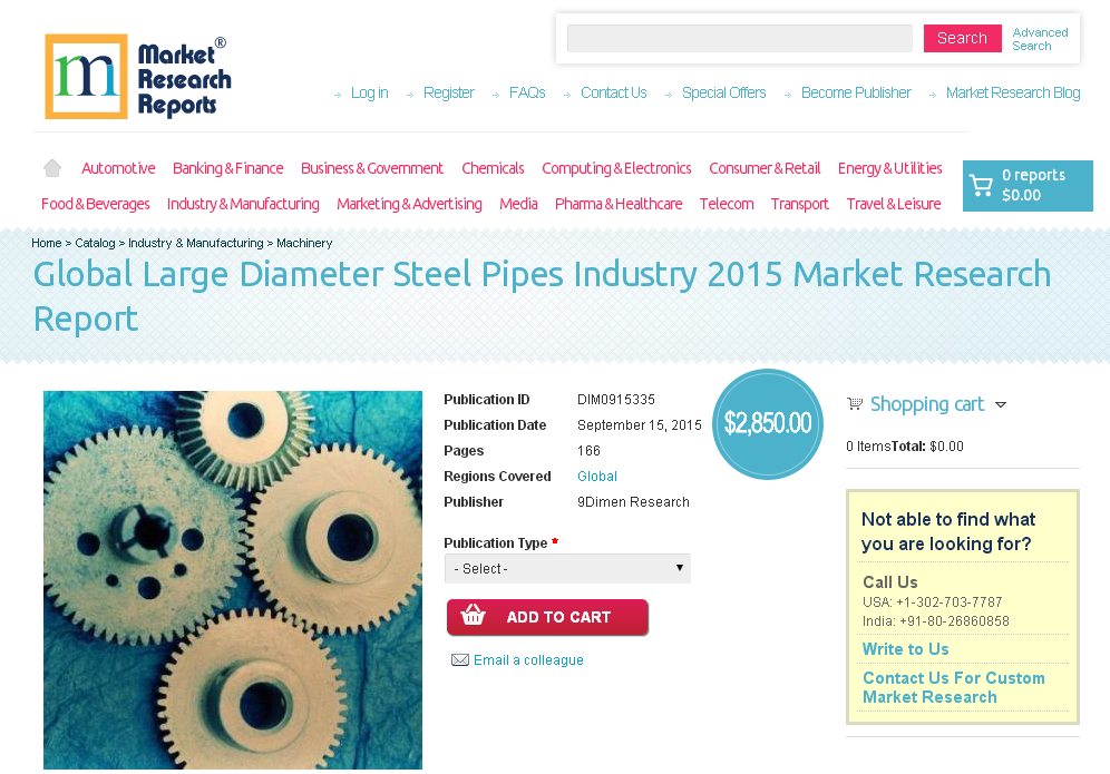 Global Large Diameter Steel Pipes Industry 2015