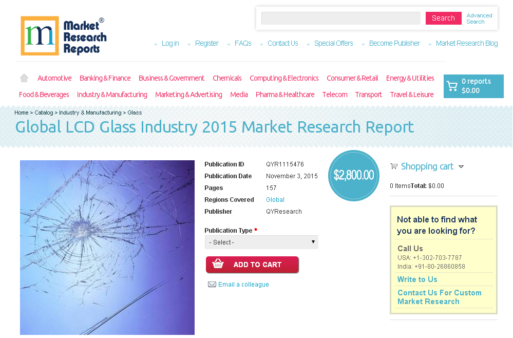 Global LCD Glass Industry 2015