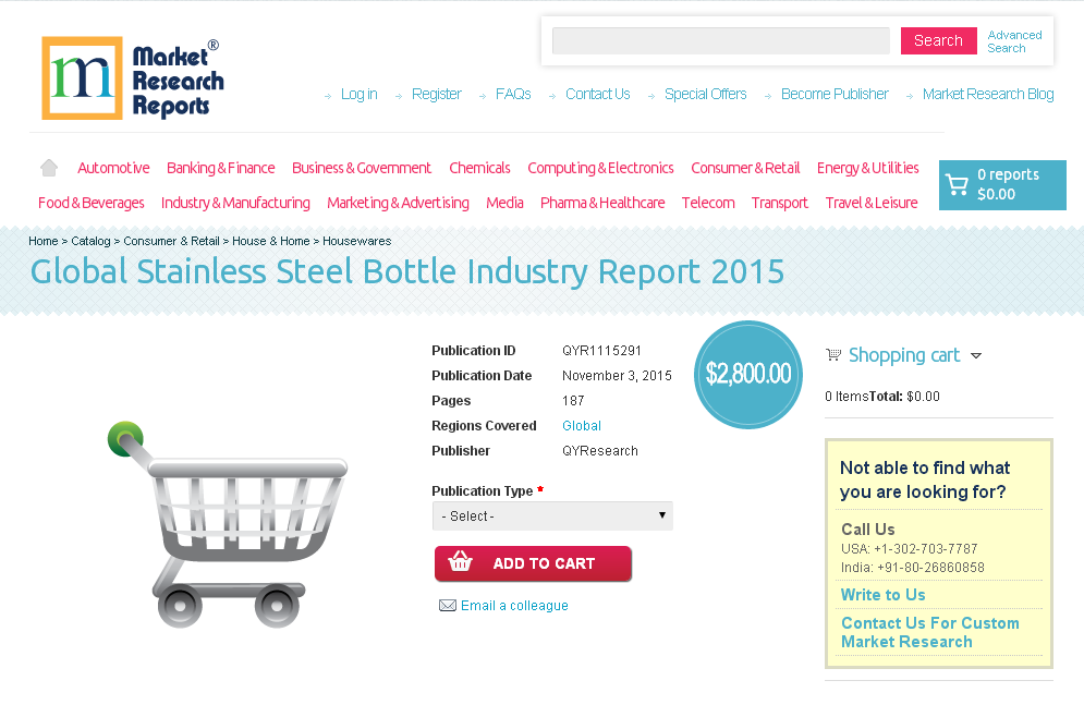 Global Stainless Steel Bottle Industry 2015'
