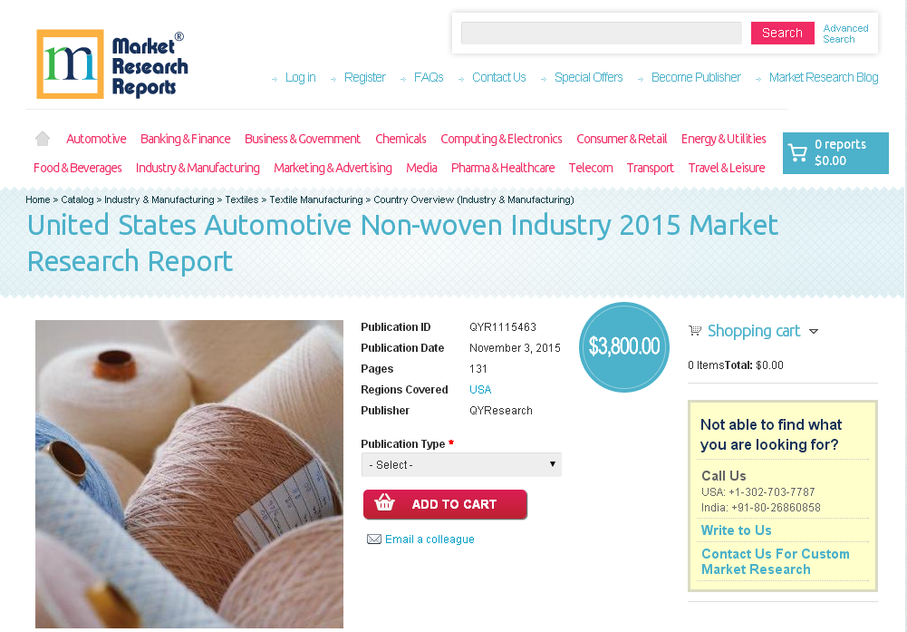 United States Automotive Non-woven Industry 2015'