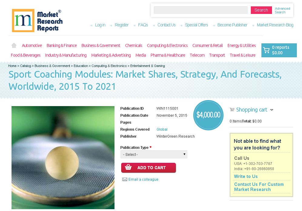 Sport Coaching Modules: Market Shares