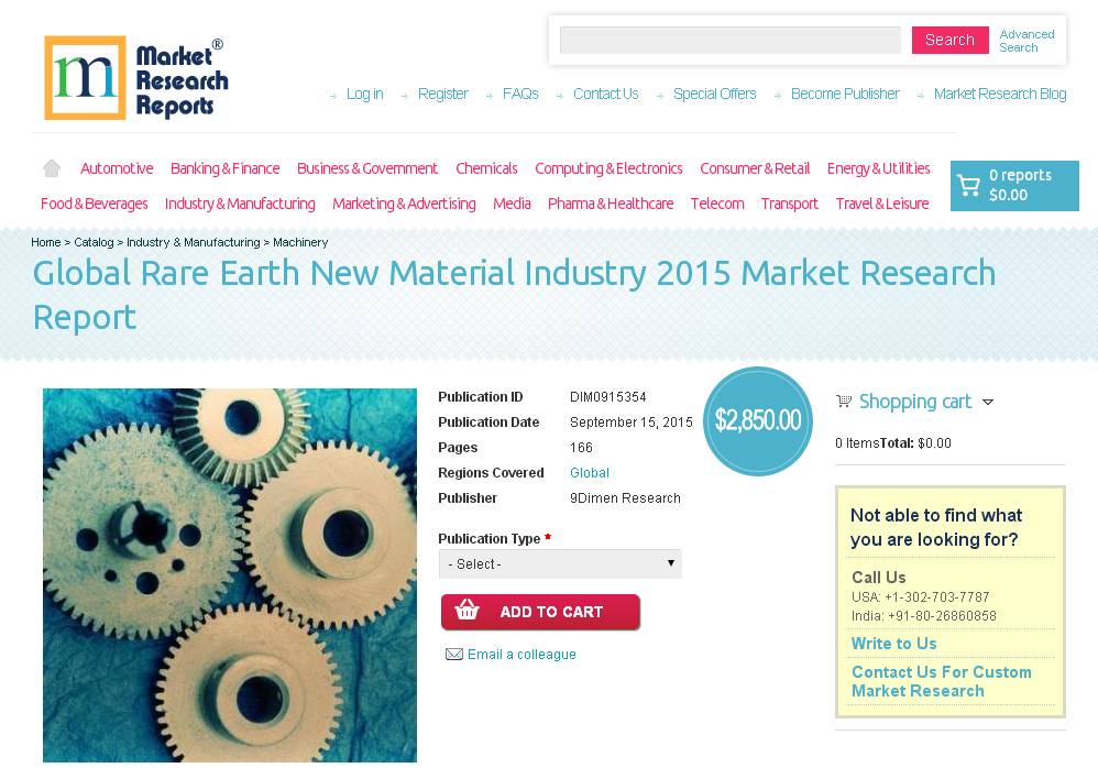 Global Rare Earth New Material Industry 2015