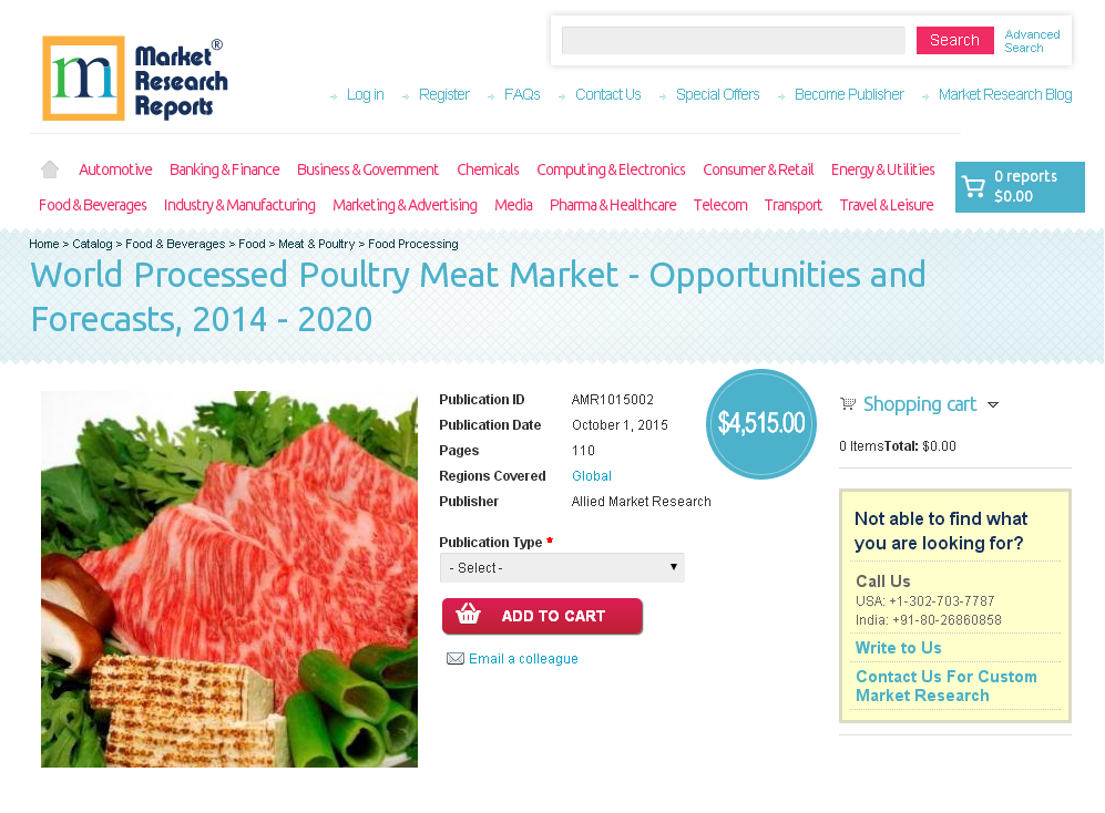 World Processed Poultry Meat Market - Opportunities