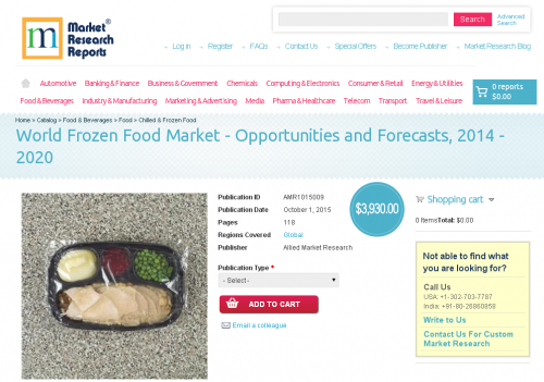 World Frozen Food Market - Opportunities and Forecasts, 2014'
