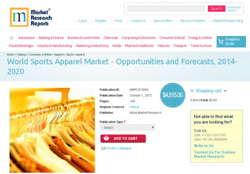 World Sports Apparel Market - Opportunities and Forecasts'