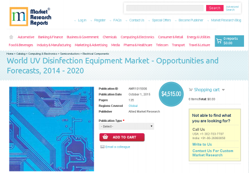 World UV Disinfection Equipment Market - Opportunities'