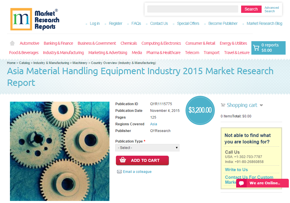 Asia Material Handling Equipment Industry 2015