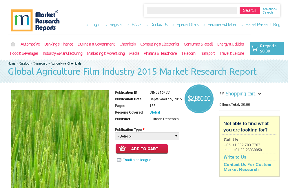 Global Agriculture Film Industry 2015