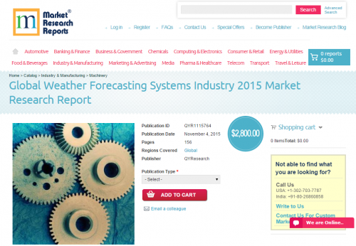 Global Weather Forecasting Systems Industry 2015'
