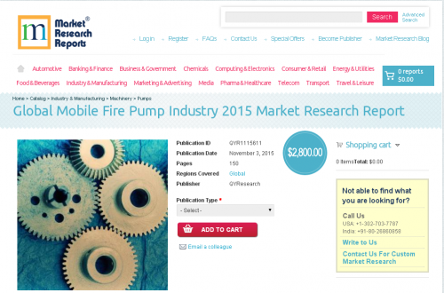 Global Mobile Fire Pump Industry 2015'