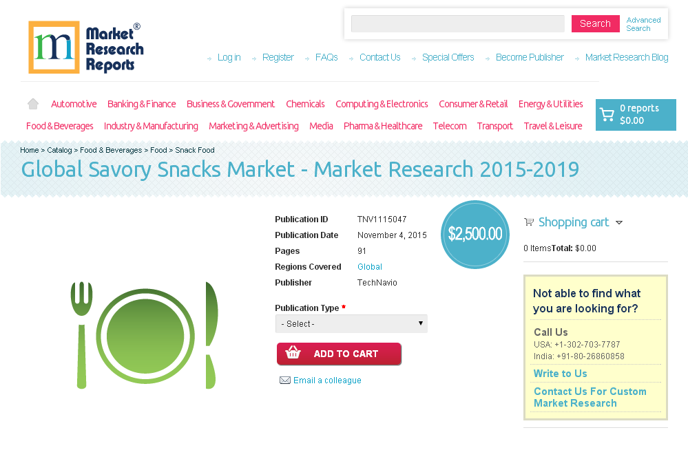 Global Savory Snacks Market - Market Research 2015-2019