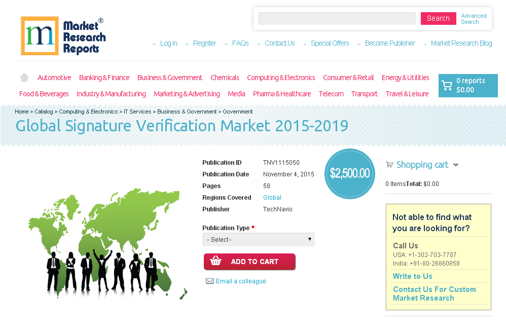 Global Signature Verification Market 2015-2019