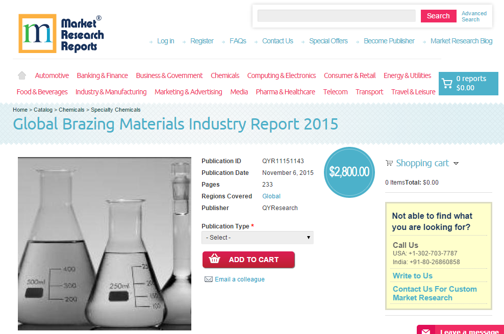 Global Brazing Materials Industry 2015'