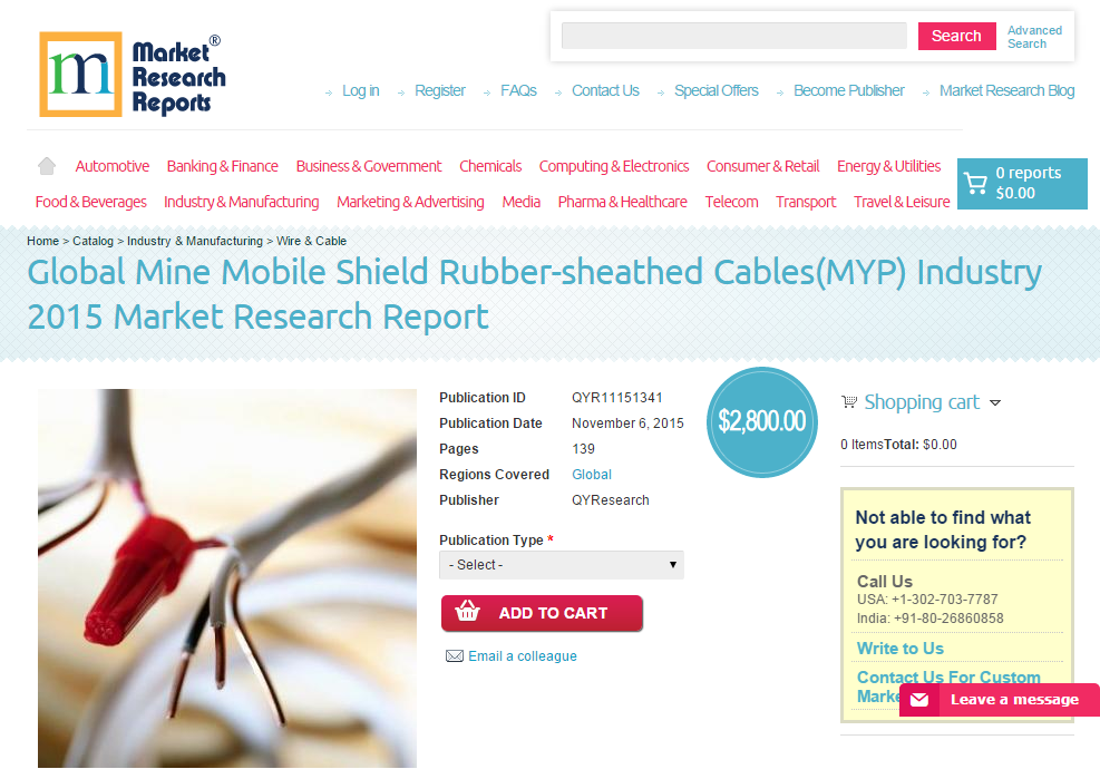 Global Mine Mobile Shield Rubber-sheathed Cables(MYP)